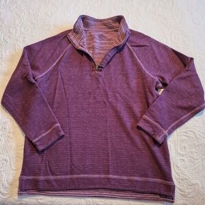 Tommy Bahama men's Large reversible Plum 1/4 zip long sleeve shirt VGUC